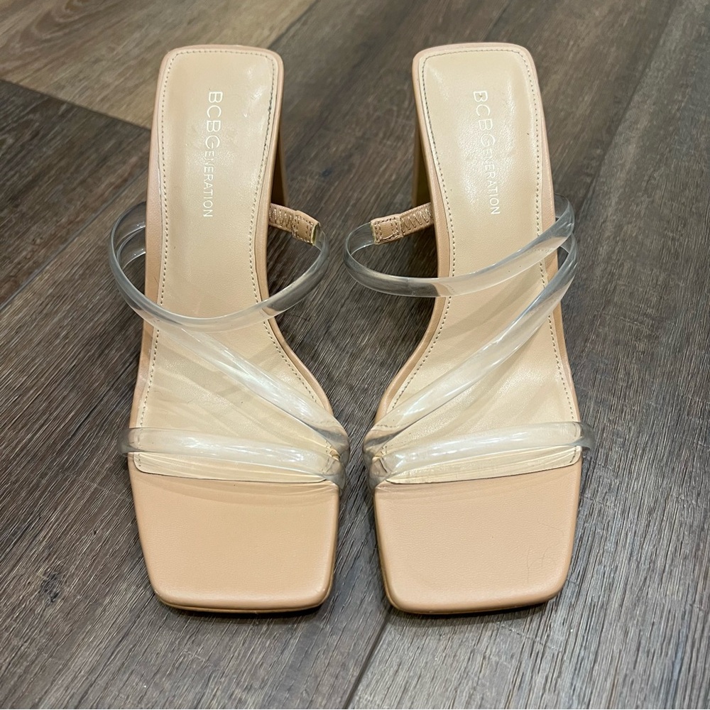 Bcbgeneration Clear Strap Block Heels - image 1